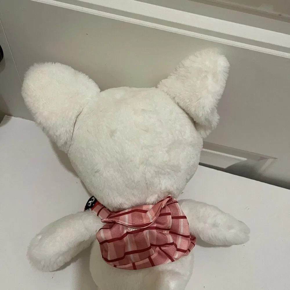 Target Bullseye Spot White Red Dog Backpack Plush 15